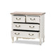 Baxton Studio Amalie Antique French Country Cottage Two-Tone White and Oak Finished 4-Drawer Accent Storage Cabinet