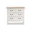 Baxton Studio Amalie Antique French Country Cottage Two-Tone White and Oak Finished 4-Drawer Accent Storage Cabinet