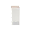 Baxton Studio Amalie Antique French Country Cottage Two-Tone White and Oak Finished 4-Drawer Accent Storage Cabinet