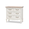 Baxton Studio Amalie Antique French Country Cottage Two-Tone White and Oak Finished 4-Drawer Accent Storage Cabinet