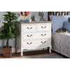 Baxton Studio Amalie Antique French Country Cottage Two-Tone White and Oak Finished 4-Drawer Accent Storage Cabinet
