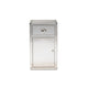 Baxton Studio Serge French Industrial Silver Metal 1-Door Accent Storage Cabinet WHI-JY17B161-Silver-Cabinet