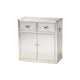 Baxton Studio Serge French Industrial Silver Metal 2-Door Accent Storage Cabinet WHI-JY17B162-Silver-Cabinet