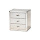 Baxton Studio Armel French Industrial Silver Metal 3-Drawer End Table WHI-JY17B163-Silver-ET
