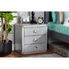 Baxton Studio Armel French Industrial Silver Metal 3-Drawer End Table WHI-JY17B163-Silver-ET