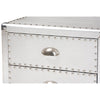 Baxton Studio Armel French Industrial Silver Metal 3-Drawer End Table WHI-JY17B163-Silver-ET