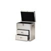 Baxton Studio Serge French Industrial Silver Metal 2-Drawer Accent Storage Cabinet WHI-JY17B165-Silver-Cabinet