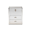 Baxton Studio Serge French Industrial Silver Metal 2-Drawer Accent Storage Cabinet WHI-JY17B165-Silver-Cabinet