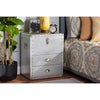 Baxton Studio Serge French Industrial Silver Metal 2-Drawer Accent Storage Cabinet