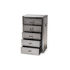 Baxton Studio Davet French Industrial Silver Metal 5-Drawer Accent Storage Cabinet WHI-JY17B167-Silver-Cabinet