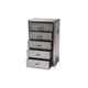 Baxton Studio Davet French Industrial Silver Metal 5-Drawer Accent Storage Cabinet WHI-JY17B167-Silver-Cabinet