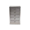 Baxton Studio Davet French Industrial Silver Metal 5-Drawer Accent Storage Cabinet WHI-JY17B167-Silver-Cabinet