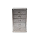 Baxton Studio Davet French Industrial Silver Metal 5-Drawer Accent Storage Cabinet WHI-JY17B167-Silver-Cabinet