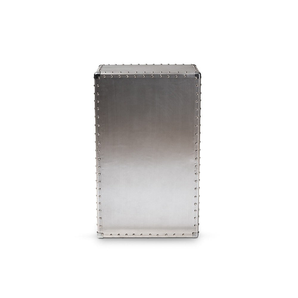 Baxton Studio Davet French Industrial Silver Metal 5-Drawer Accent Storage Cabinet WHI-JY17B167-Silver-Cabinet