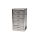Baxton Studio Davet French Industrial Silver Metal 5-Drawer Accent Storage Cabinet WHI-JY17B167-Silver-Cabinet