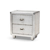Baxton Studio Davet French Industrial Silver Metal 2-Drawer End Table WHI-JY17B170-Silver-ET