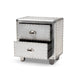Baxton Studio Davet French Industrial Silver Metal 2-Drawer End Table WHI-JY17B170-Silver-ET
