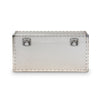 Baxton Studio Serge French Industrial Silver Metal Storage Trunk WHI-JY17B172M-Silver-1PC-Trunk