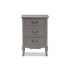 Baxton Studio Capucine Antique French Country Cottage Grey Finished Wood 3-Drawer End Table WHI-JY18A028-Grey-ET