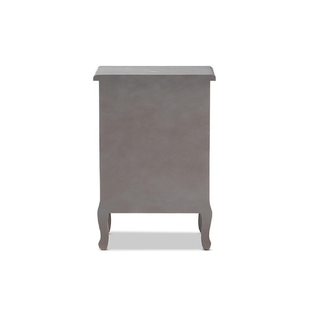 Baxton Studio Capucine Antique French Country Cottage Grey Finished Wood 3-Drawer End Table WHI-JY18A028-Grey-ET