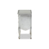 Baxton Studio Leonie Modern Transitional French Brushed Silver Finished Wood and Mirrored Glass 2-Drawer End Table WHI-JY18A035-Silver-ET