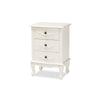 Baxton Studio Callen Classic and Traditional White Finished Wood 3-Drawer End Table WHI-JY18B018-White-3DW-ET