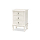 Baxton Studio Callen Classic and Traditional White Finished Wood 3-Drawer End Table WHI-JY18B018-White-3DW-ET