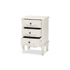 Baxton Studio Callen Classic and Traditional White Finished Wood 3-Drawer End Table WHI-JY18B018-White-3DW-ET