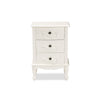 Baxton Studio Callen Classic and Traditional White Finished Wood 3-Drawer End Table WHI-JY18B018-White-3DW-ET