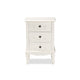 Baxton Studio Callen Classic and Traditional White Finished Wood 3-Drawer End Table WHI-JY18B018-White-3DW-ET
