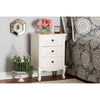 Baxton Studio Callen Classic and Traditional White Finished Wood 3-Drawer End Table WHI-JY18B018-White-3DW-ET