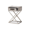 Baxton Studio William Modern French Industrial Silver Metal 1-Drawer End Table WHI-JY1955-ET