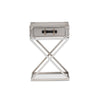 Baxton Studio William Modern French Industrial Silver Metal 1-Drawer End Table WHI-JY1955-ET