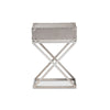 Baxton Studio William Modern French Industrial Silver Metal 1-Drawer End Table WHI-JY1955-ET