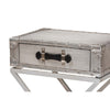Baxton Studio William Modern French Industrial Silver Metal 1-Drawer End Table WHI-JY1955-ET