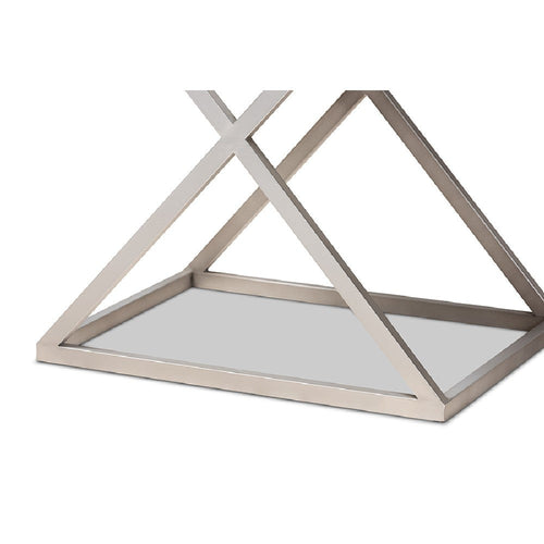 Baxton Studio William Modern French Industrial Silver Metal 1-Drawer End Table