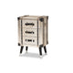 Baxton Studio Dilan Vintage Industrial Antique Silver Finished Metal Trunk Inspired 3-Drawer End Table WHI-JY19A109-Silver-ET