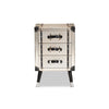 Baxton Studio Dilan Vintage Industrial Antique Silver Finished Metal Trunk Inspired 3-Drawer End Table WHI-JY19A109-Silver-ET