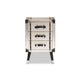 Baxton Studio Dilan Vintage Industrial Antique Silver Finished Metal Trunk Inspired 3-Drawer End Table WHI-JY19A109-Silver-ET