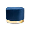 Baxton Studio Marisa Glam and Luxe Navy Blue Velvet Fabric Upholstered Gold Finished Storage Ottoman WHI-JY19A221-Navy-Gold-Otto