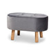 Baxton Studio Simone Mid-Century Modern Grey Velvet Fabric Upholstered Wood Ottoman WHI-JY19A222-Grey-Natural-Otto
