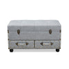 Baxton Studio Flynn Modern Transitional Grey Fabric Upholstered 2-Drawer Storage Trunk Ottoman WHI-JY19A416-Grey-Otto