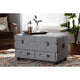 Baxton Studio Flynn Modern Transitional Grey Fabric Upholstered 2-Drawer Storage Trunk Ottoman