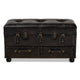 Baxton Studio Callum Modern Transitional Distressed Dark Brown Faux Leather Upholstered 2-Drawer Storage Trunk Ottoman
