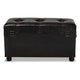 Baxton Studio Callum Modern Transitional Distressed Dark Brown Faux Leather Upholstered 2-Drawer Storage Trunk Ottoman