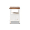 Baxton Studio Glynn Rustic Farmhouse Weathered Two-Tone White and Oak Brown Finished Wood 1-Drawer End Table WHI-JY19Y1063-White-Oak-ET