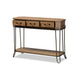 Baxton Studio Kellyn Vintage Rustic Industrial Oak Brown Finished Wood and Black Finished Metal 3-Drawer Console Table