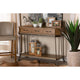 Baxton Studio Kellyn Vintage Rustic Industrial Oak Brown Finished Wood and Black Finished Metal 3-Drawer Console Table 