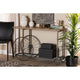 Baxton Studio Terence Vintage Rustic Industrial Natural Finished Wood and Black Finished Metal Wheeled Console Table