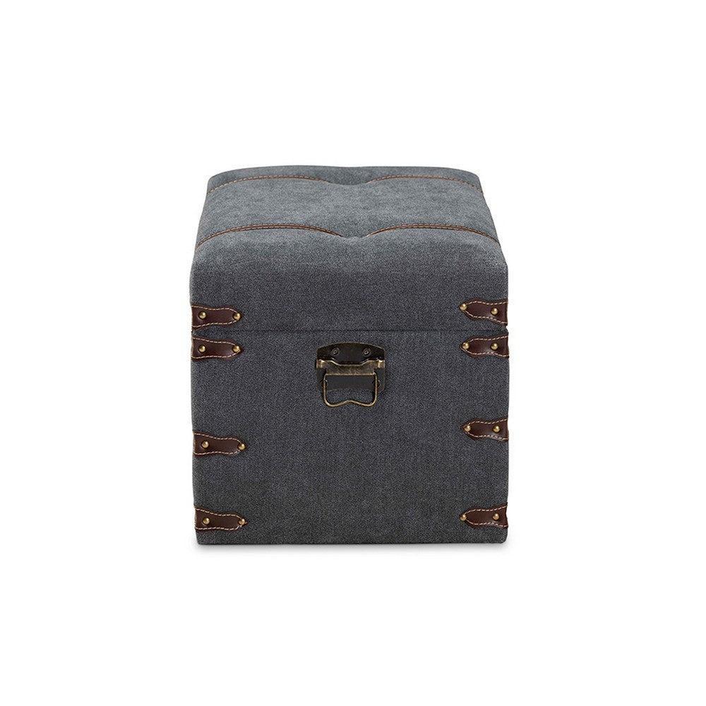 Baxton Studio Palma Modern and Contemporary Transitional Grey Fabric Upholstered Storage Trunk Ottoman WHI-JY20A10L-Grey-Trunk-Otto